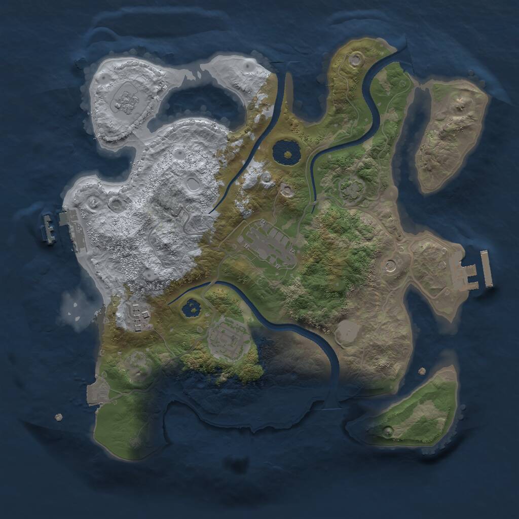 Rust Map: Procedural Map, Size: 2850, Seed: 427978524, 9 Monuments