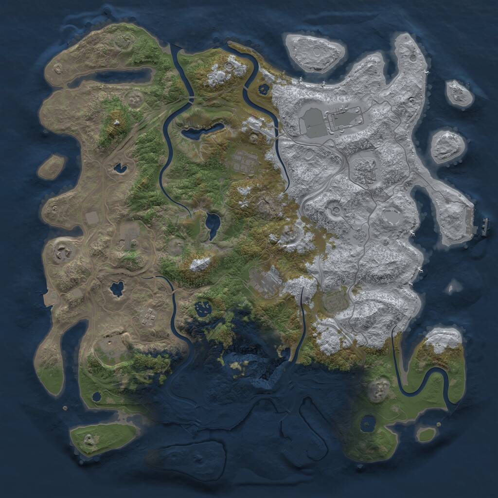 Rust Map: Procedural Map, Size: 4500, Seed: 23150, 16 Monuments