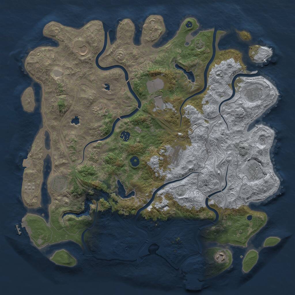 Rust Map: Procedural Map, Size: 4500, Seed: 88869856, 16 Monuments