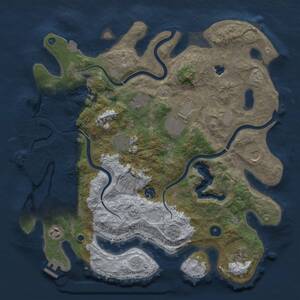 Thumbnail Rust Map: Procedural Map, Size: 4000, Seed: 1493267973, 15 Monuments