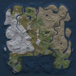 Thumbnail Rust Map: Procedural Map, Size: 4500, Seed: 672151027, 16 Monuments