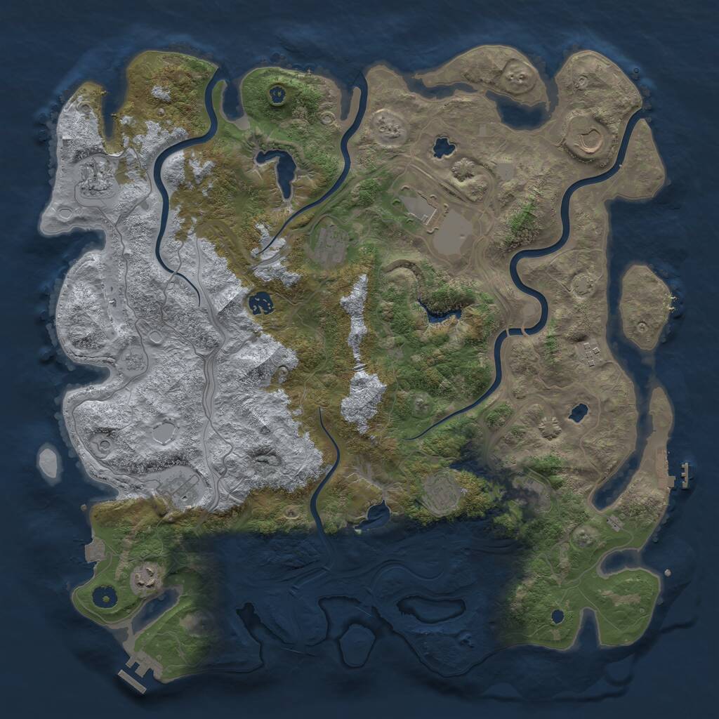 Rust Map: Procedural Map, Size: 4500, Seed: 672151027, 16 Monuments