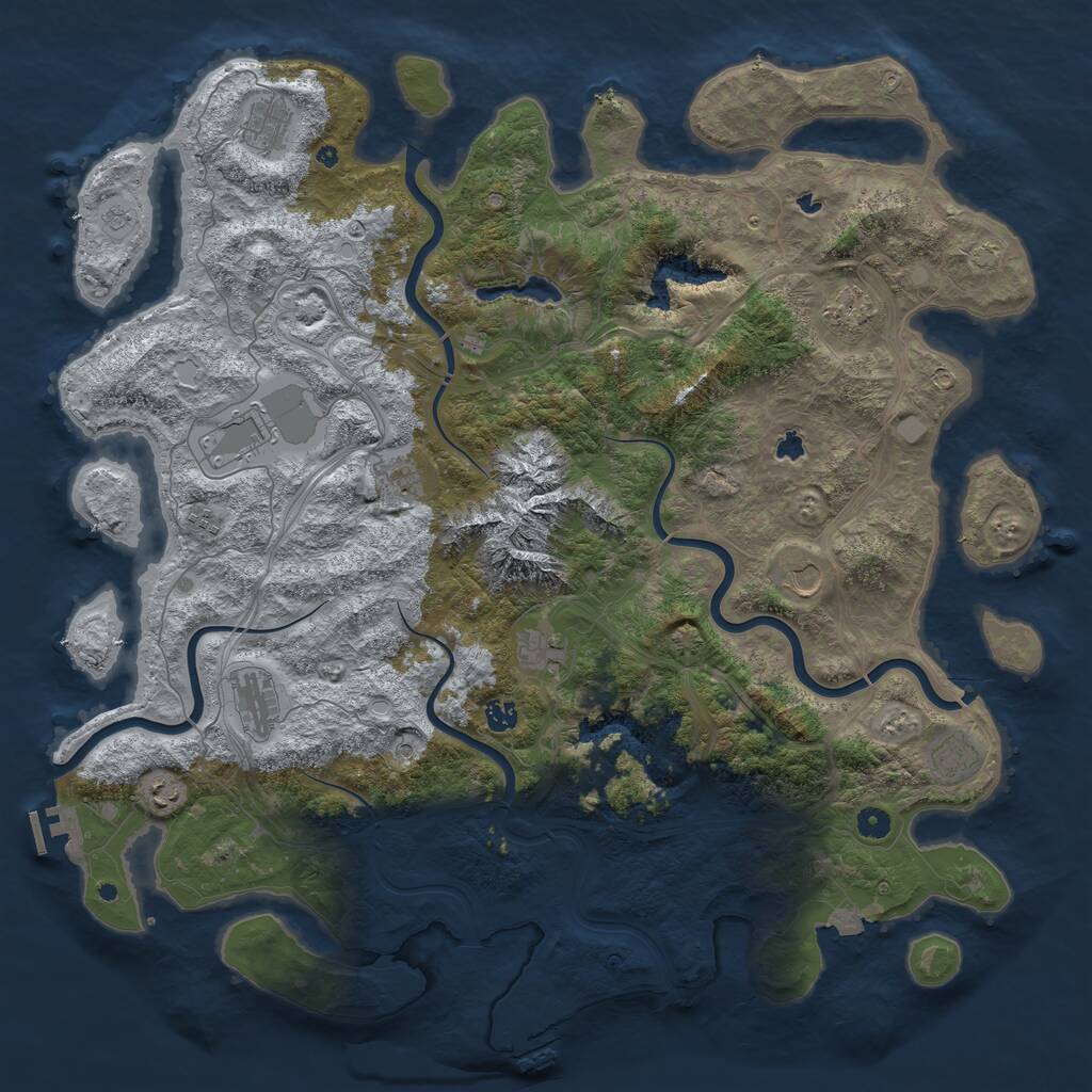 Rust Map: Procedural Map, Size: 5000, Seed: 778456, 17 Monuments