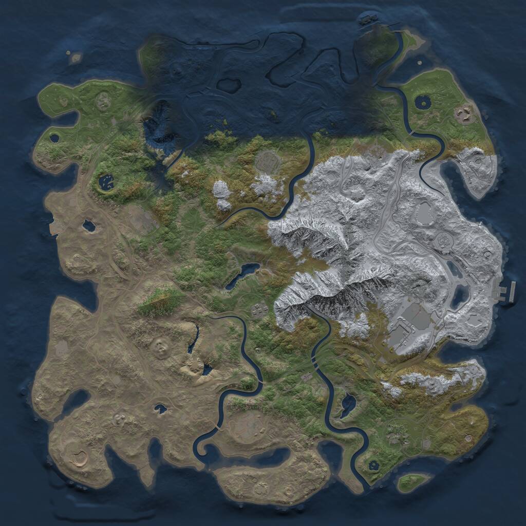Rust Map: Procedural Map, Size: 5000, Seed: 68263212, 16 Monuments