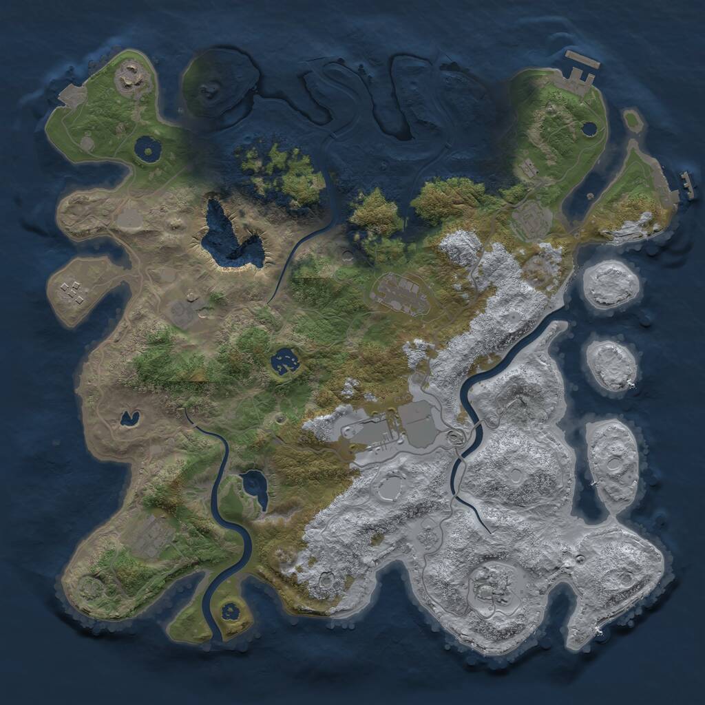 Rust Map: Procedural Map, Size: 4000, Seed: 439764843, 15 Monuments