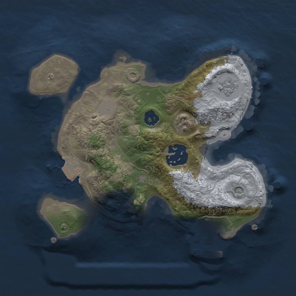 Rust Map: Procedural Map, Size: 2000, Seed: 847251, 5 Monuments