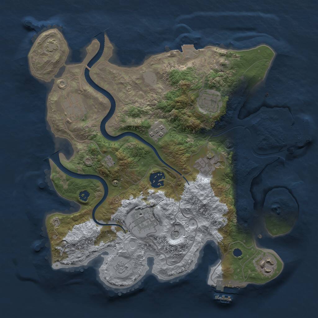 Rust Map: Procedural Map, Size: 3000, Seed: 1820580716, 13 Monuments