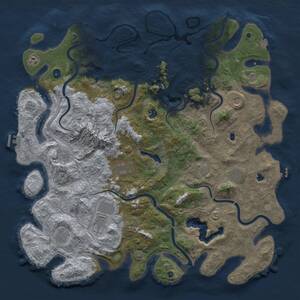 Thumbnail Rust Map: Procedural Map, Size: 5000, Seed: 1824212321, 17 Monuments