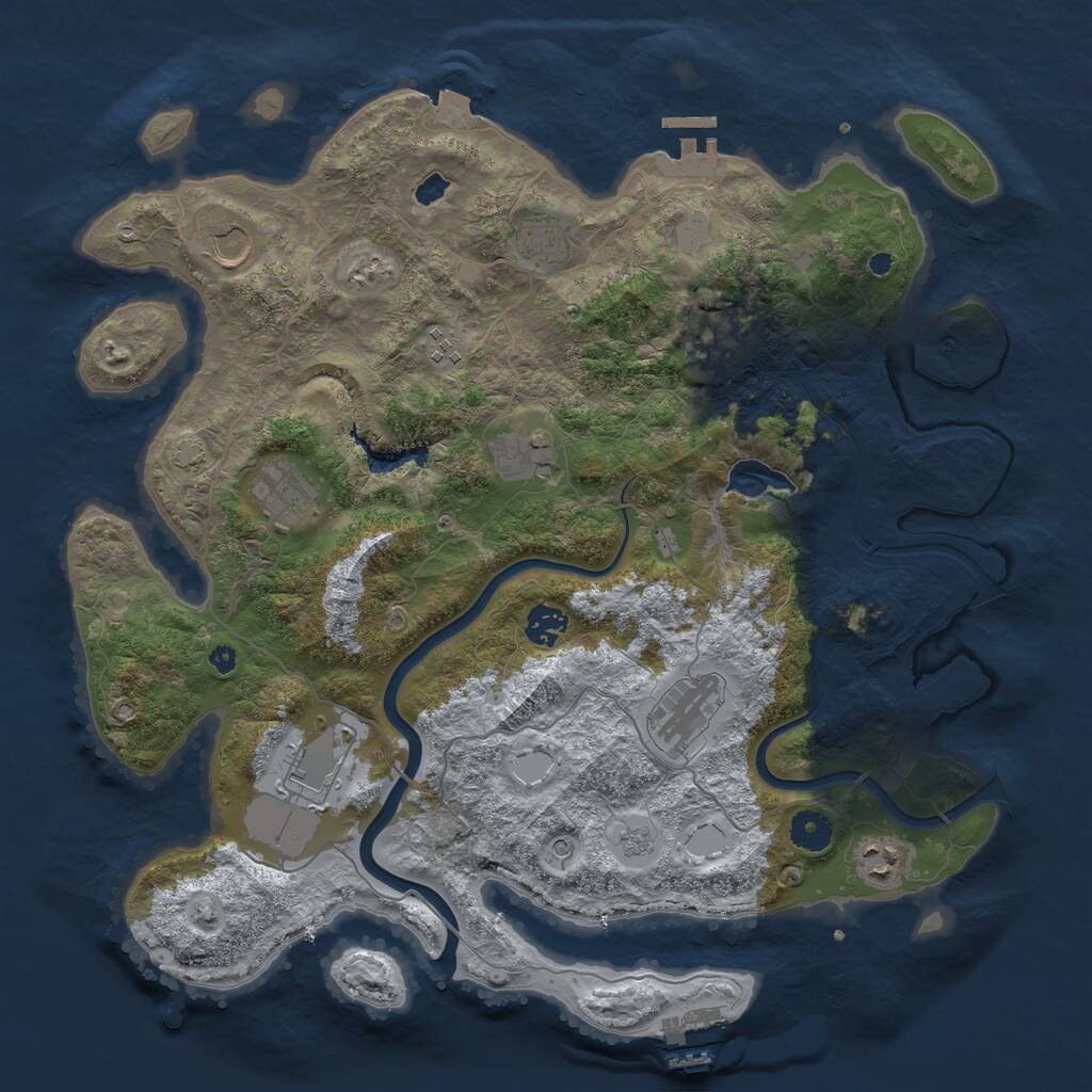 Rust Map: Procedural Map, Size: 4000, Seed: 1553858713, 16 Monuments