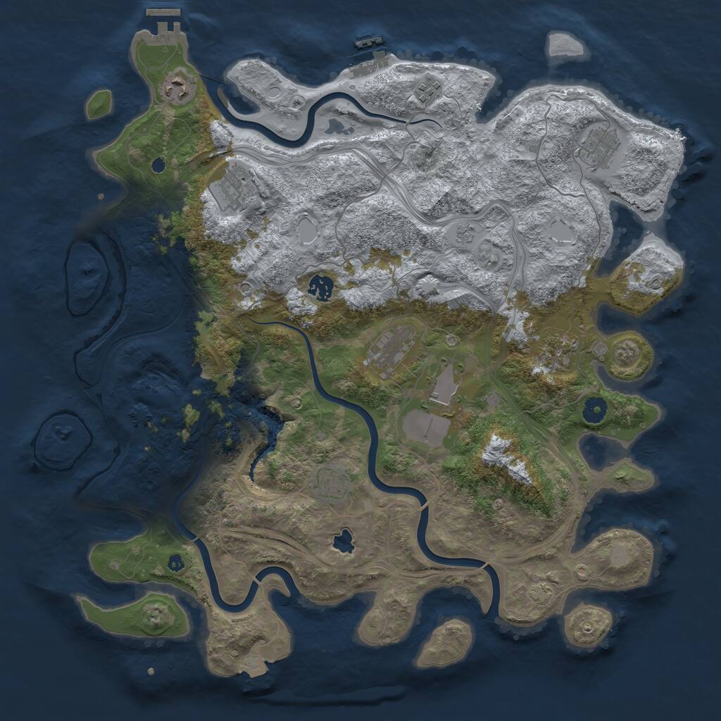 Rust Map: Procedural Map, Size: 4250, Seed: 2144577361, 15 Monuments