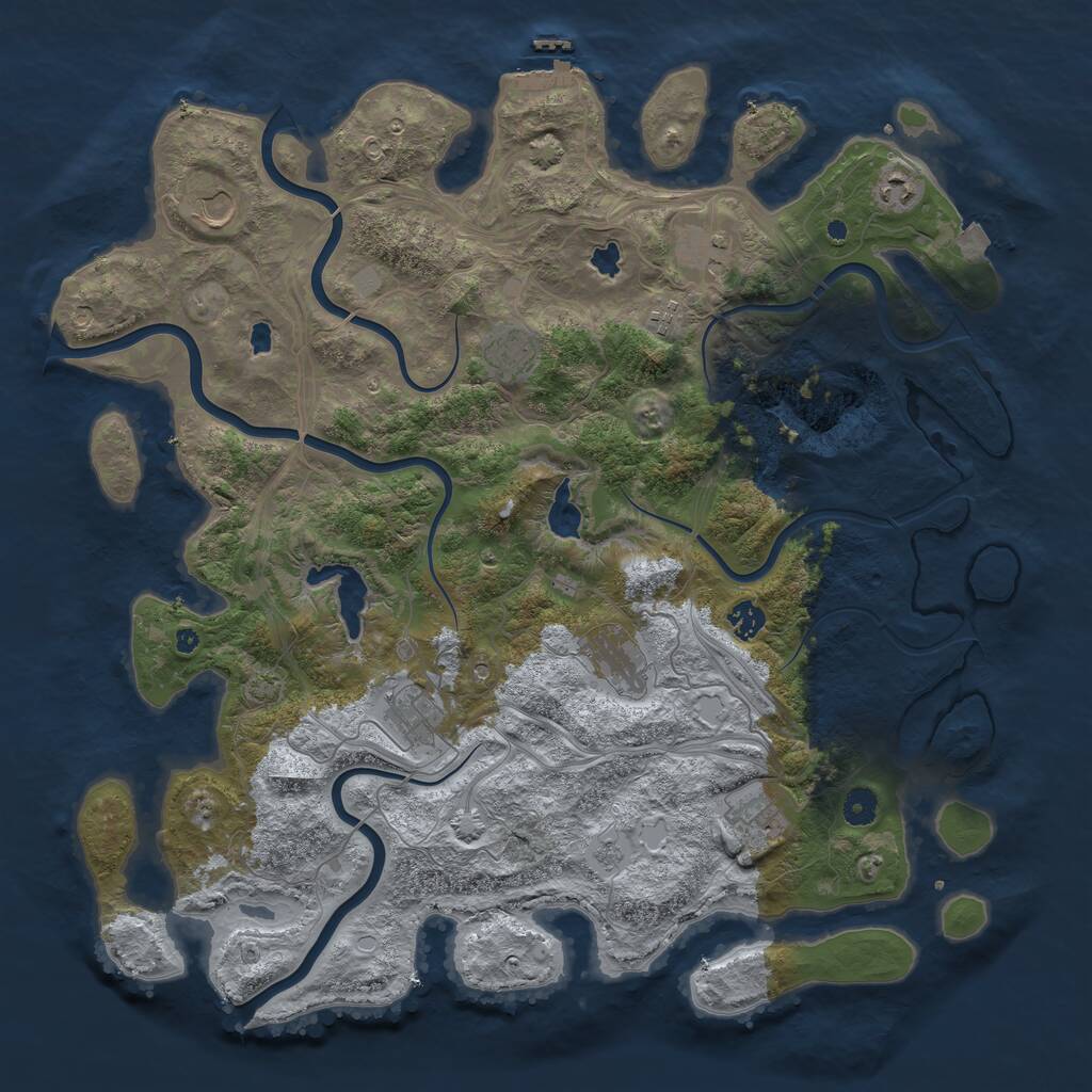 Rust Map: Procedural Map, Size: 4500, Seed: 4658478, 14 Monuments