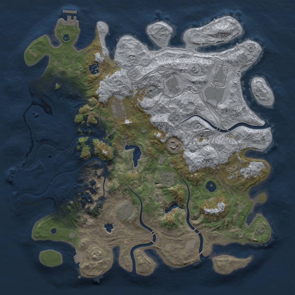 Rust Map: Procedural Map, Size: 4250, Seed: 249599, 15 Monuments
