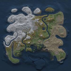 Thumbnail Rust Map: Procedural Map, Size: 3500, Seed: 28535, 14 Monuments