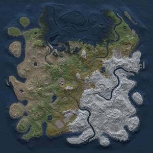 Thumbnail Rust Map: Procedural Map, Size: 4500, Seed: 2027741674, 17 Monuments