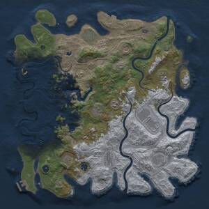 Thumbnail Rust Map: Procedural Map, Size: 4500, Seed: 1833778089, 17 Monuments