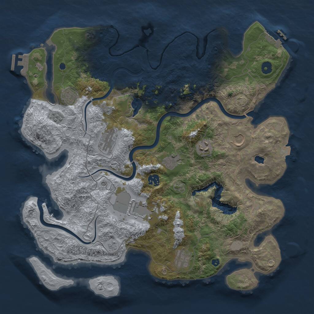Rust Map: Procedural Map, Size: 4000, Seed: 350553621, 15 Monuments