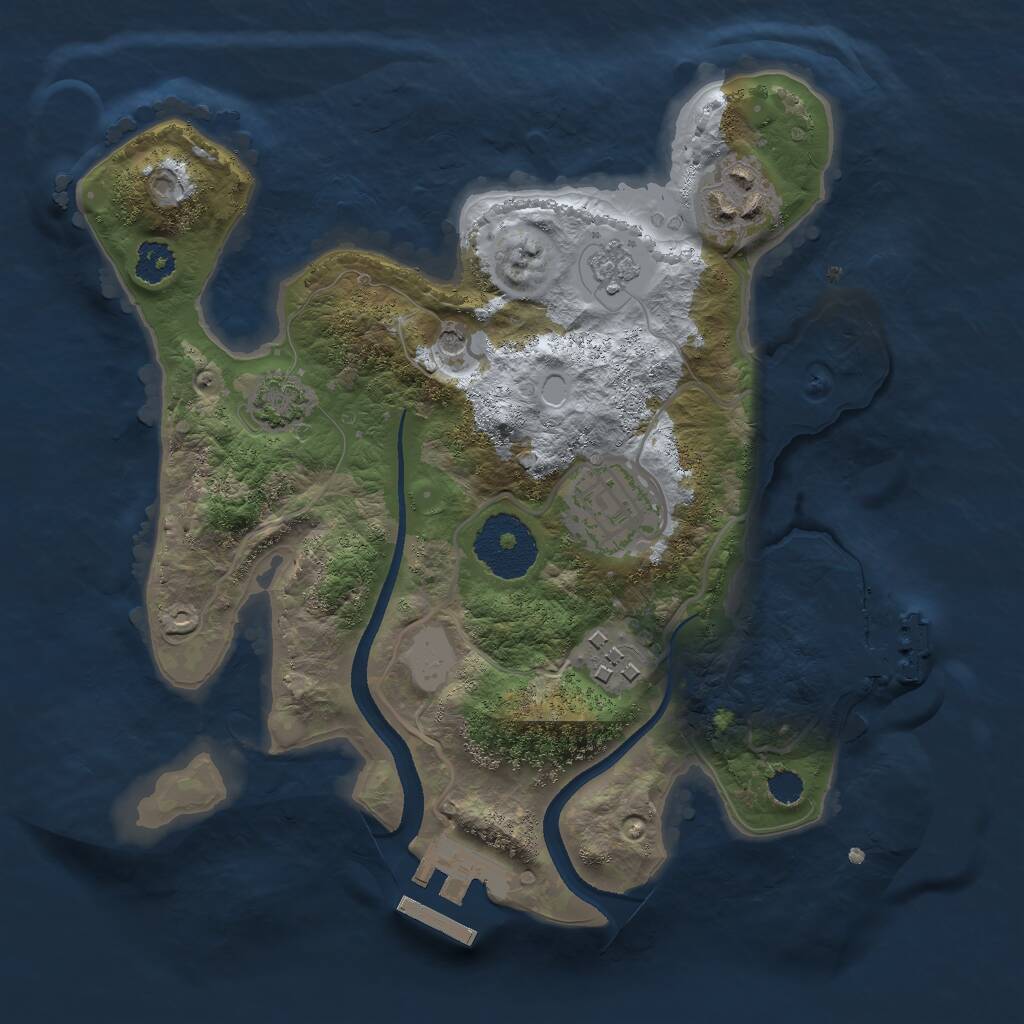Rust Map: Procedural Map, Size: 2500, Seed: 1733875049, 9 Monuments