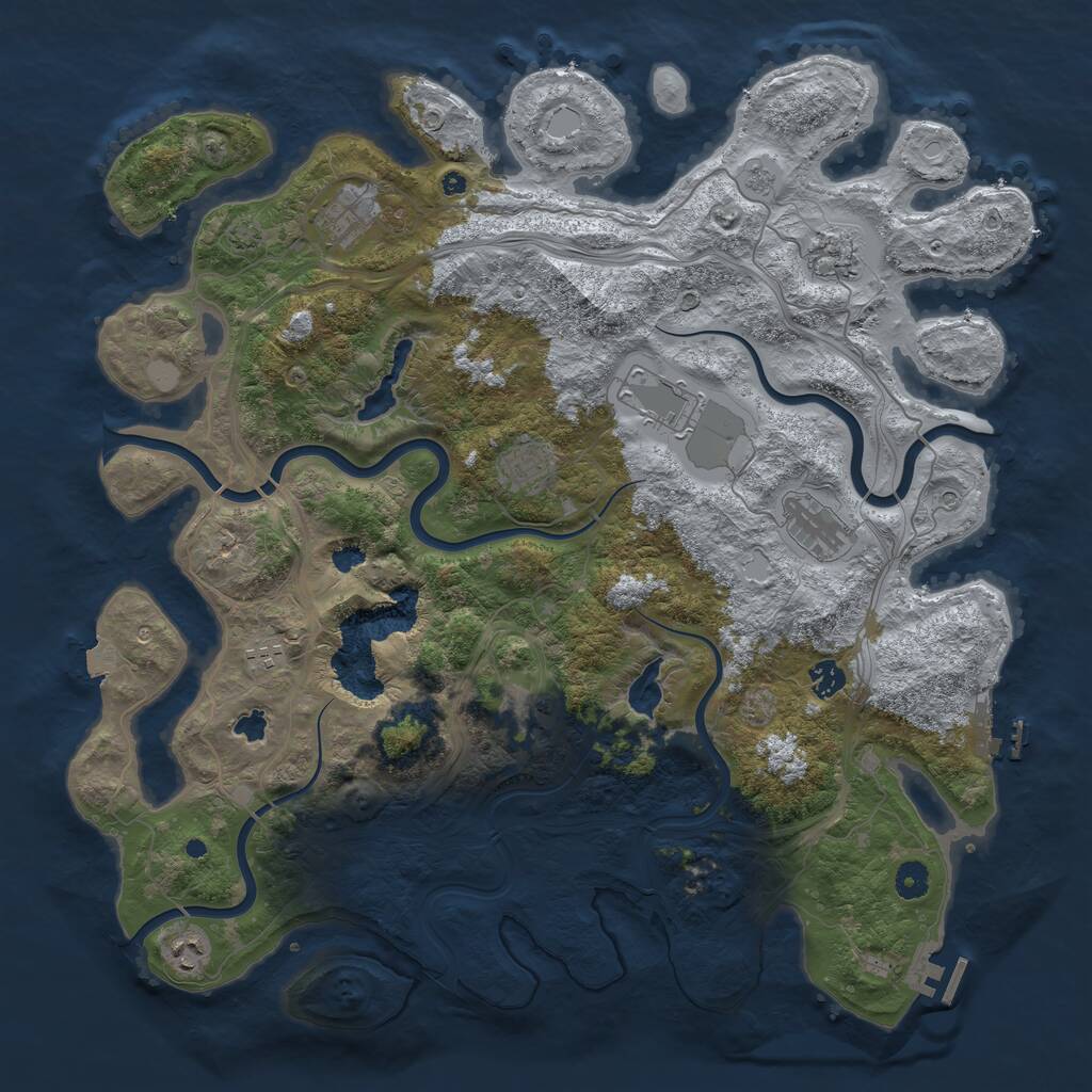 Rust Map: Procedural Map, Size: 4500, Seed: 453831780, 15 Monuments