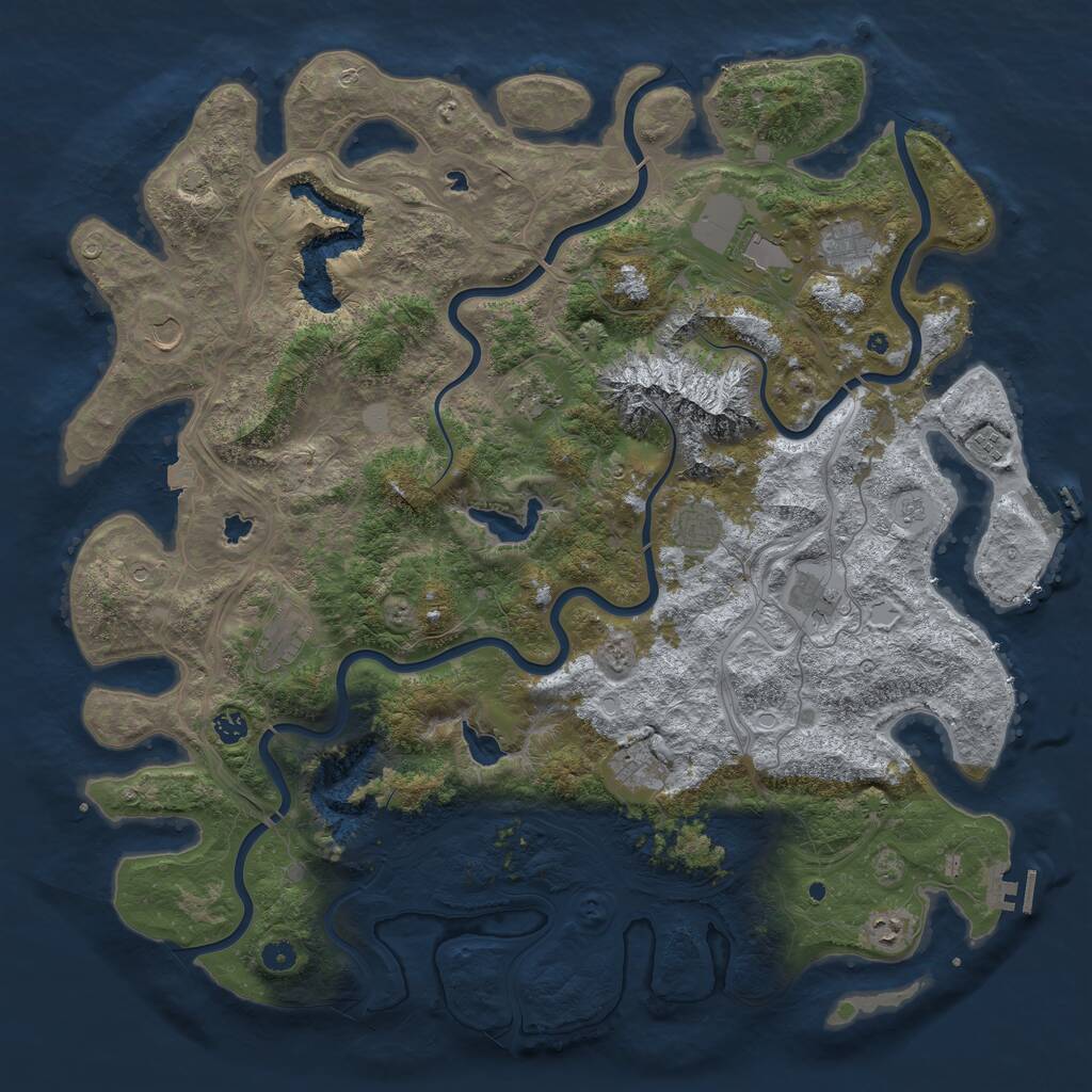 Rust Map: Procedural Map, Size: 5050, Seed: 6000035, 17 Monuments