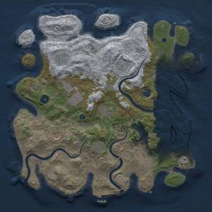 Thumbnail Rust Map: Procedural Map, Size: 3750, Seed: 1784391968, 16 Monuments