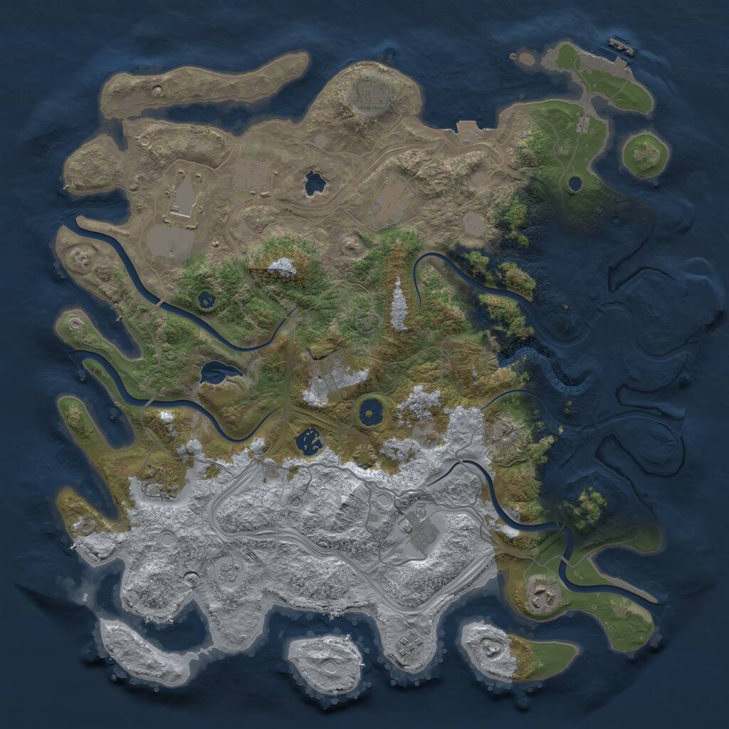 Rust Map: Procedural Map, Size: 4250, Seed: 1940230838, 16 Monuments