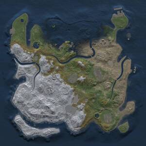 Thumbnail Rust Map: Procedural Map, Size: 3500, Seed: 887309669, 15 Monuments