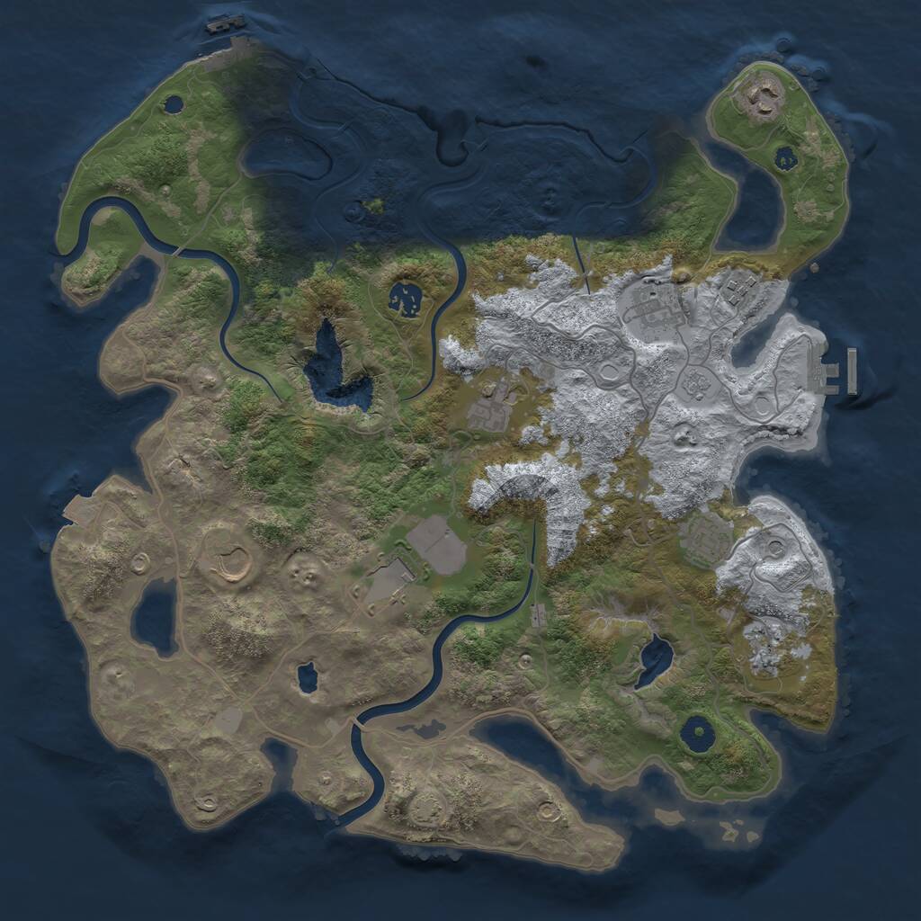Rust Map: Procedural Map, Size: 4000, Seed: 1074944835, 15 Monuments