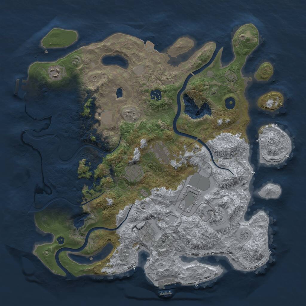 Rust Map: Procedural Map, Size: 4000, Seed: 827364519, 15 Monuments