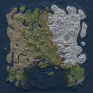 Thumbnail Rust Map: Procedural Map, Size: 5000, Seed: 1061192132, 17 Monuments