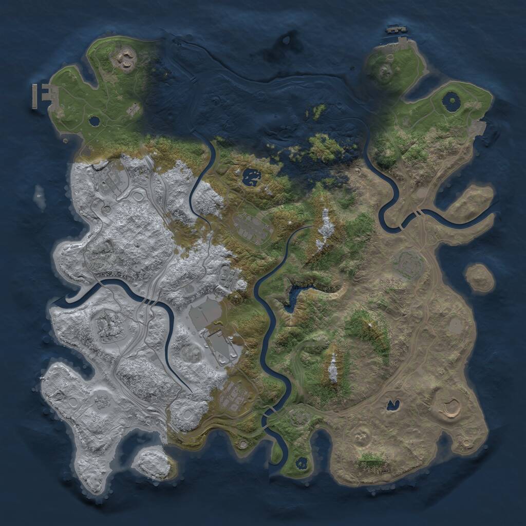 Rust Map: Procedural Map, Size: 4250, Seed: 670750629, 16 Monuments