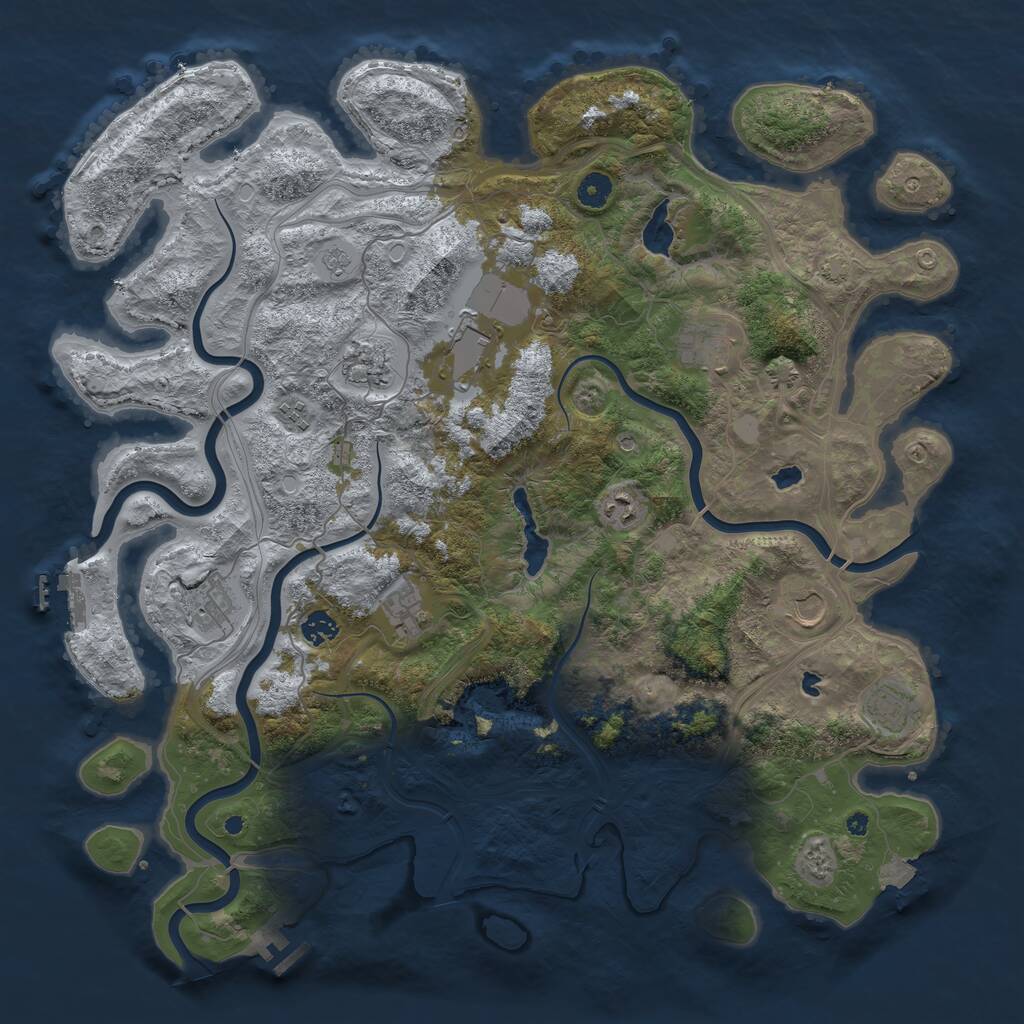 Rust Map: Procedural Map, Size: 4500, Seed: 290, 16 Monuments