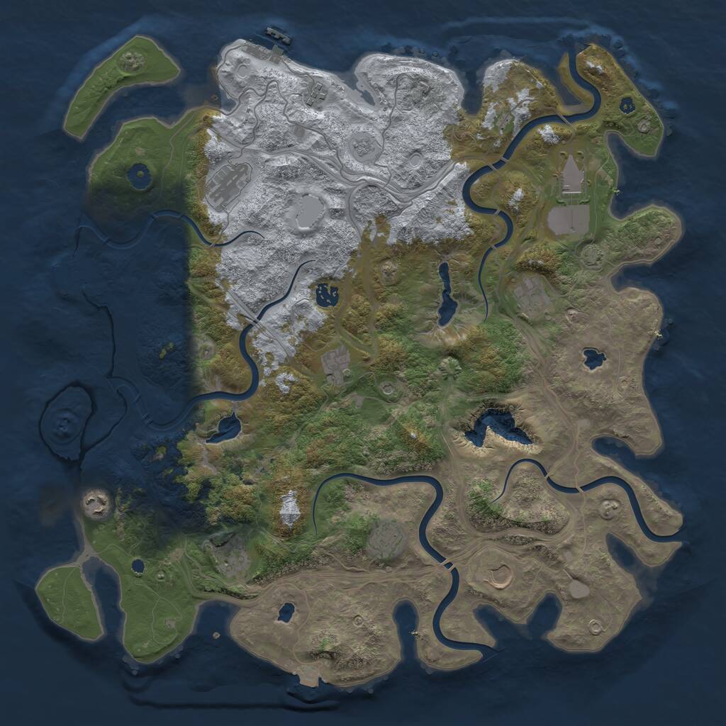Rust Map: Procedural Map, Size: 4500, Seed: 1617910589, 16 Monuments