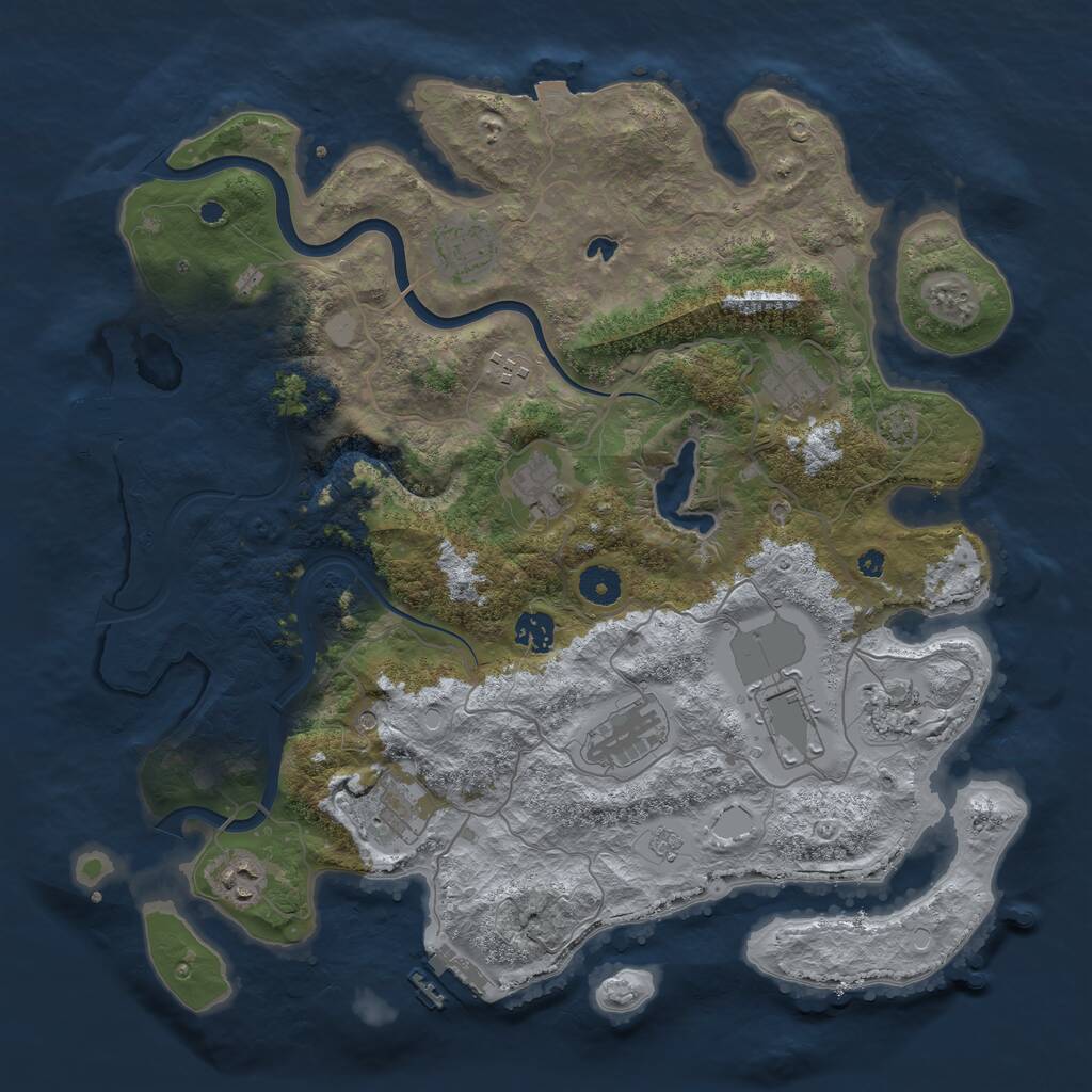 Rust Map: Procedural Map, Size: 4000, Seed: 64505692, 16 Monuments