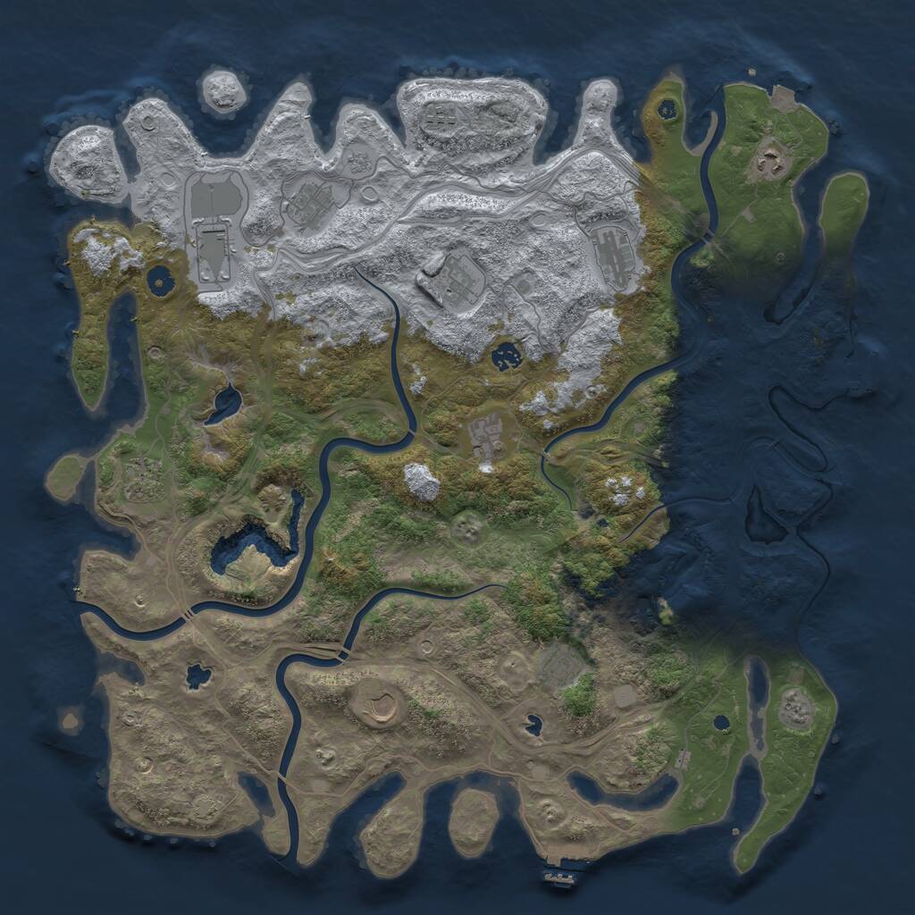 Rust Map: Procedural Map, Size: 4800, Seed: 930054745, 17 Monuments