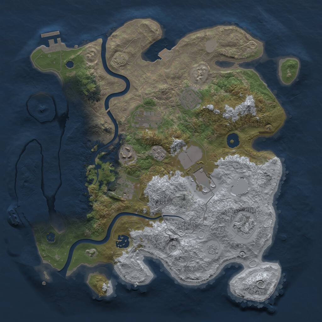 Rust Map: Procedural Map, Size: 3500, Seed: 135008203, 14 Monuments