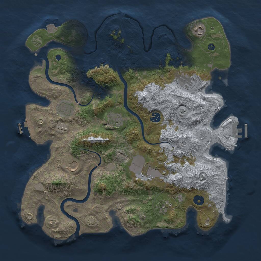Rust Map: Procedural Map, Size: 3750, Seed: 235145749, 15 Monuments
