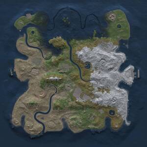 Thumbnail Rust Map: Procedural Map, Size: 3750, Seed: 235145749, 15 Monuments