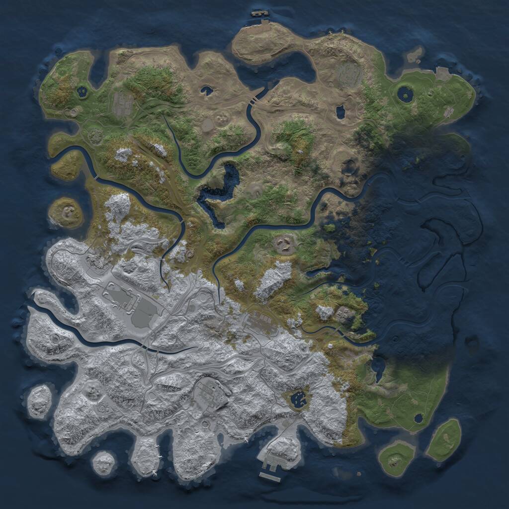 Rust Map: Procedural Map, Size: 4800, Seed: 1776315361, 16 Monuments