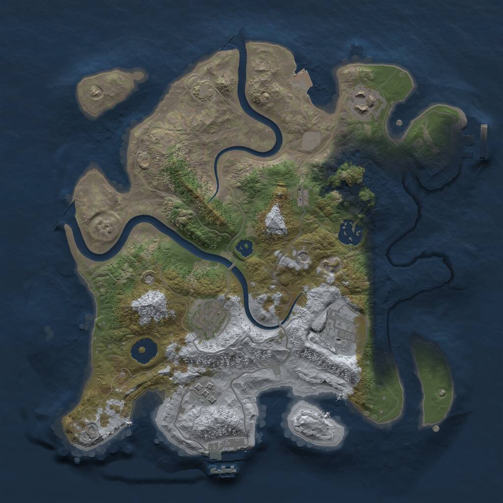 Rust Map: Procedural Map, Size: 3000, Seed: 1918548652, 10 Monuments