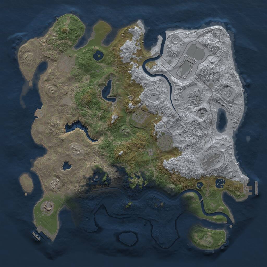 Rust Map: Procedural Map, Size: 4000, Seed: 1879574498, 16 Monuments