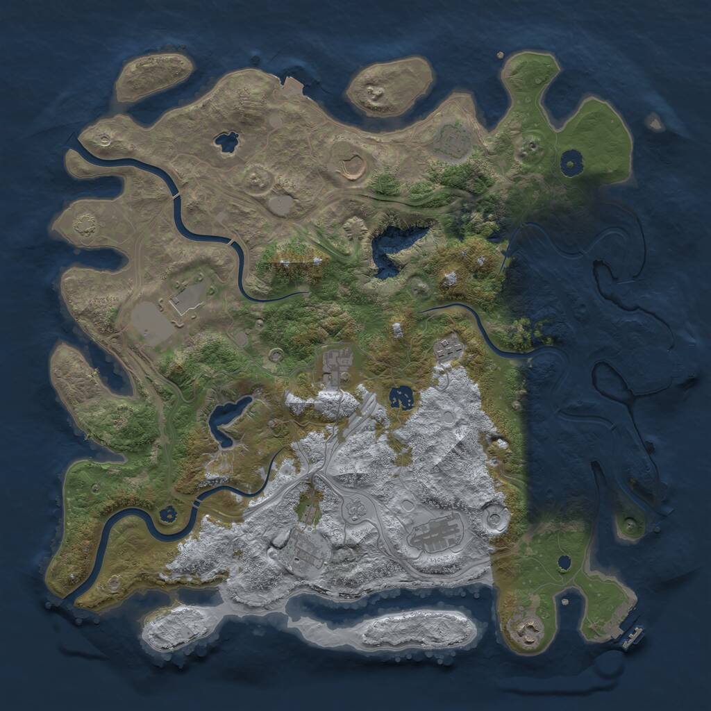 Rust Map: Procedural Map, Size: 4250, Seed: 645137748, 15 Monuments