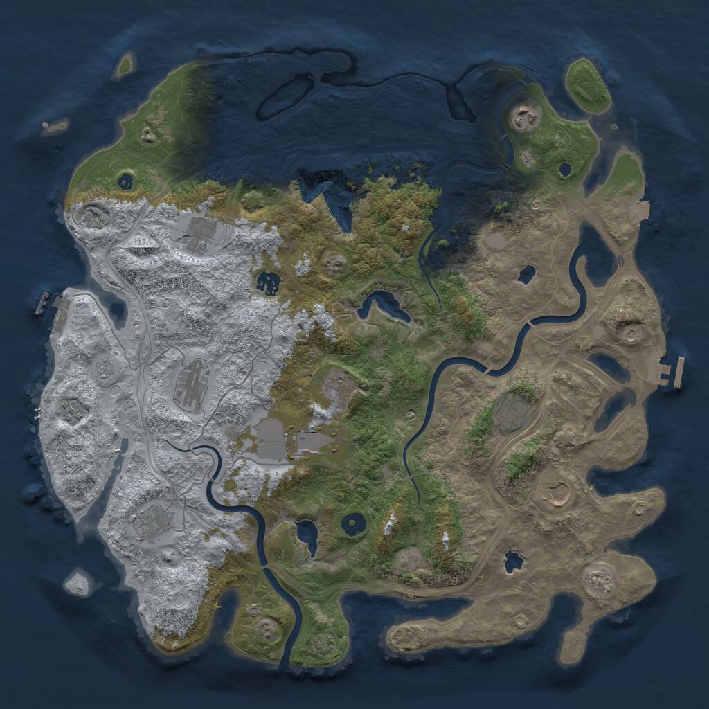 Rust Map: Procedural Map, Size: 4500, Seed: 771668207, 16 Monuments