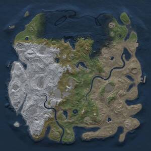 Thumbnail Rust Map: Procedural Map, Size: 4500, Seed: 771668207, 16 Monuments