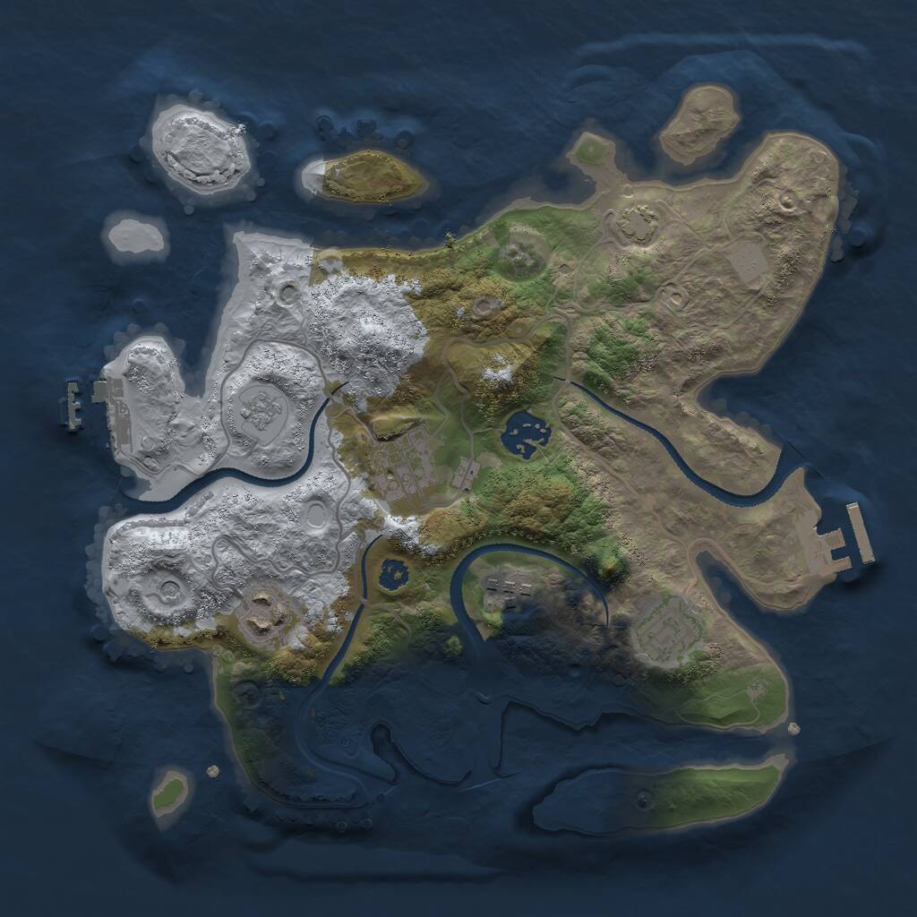 Rust Map: Procedural Map, Size: 3000, Seed: 762456, 11 Monuments