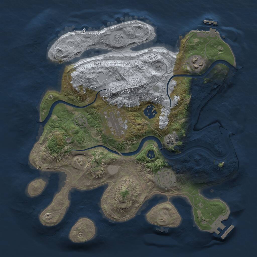 Rust Map: Procedural Map, Size: 3000, Seed: 1434305323, 11 Monuments