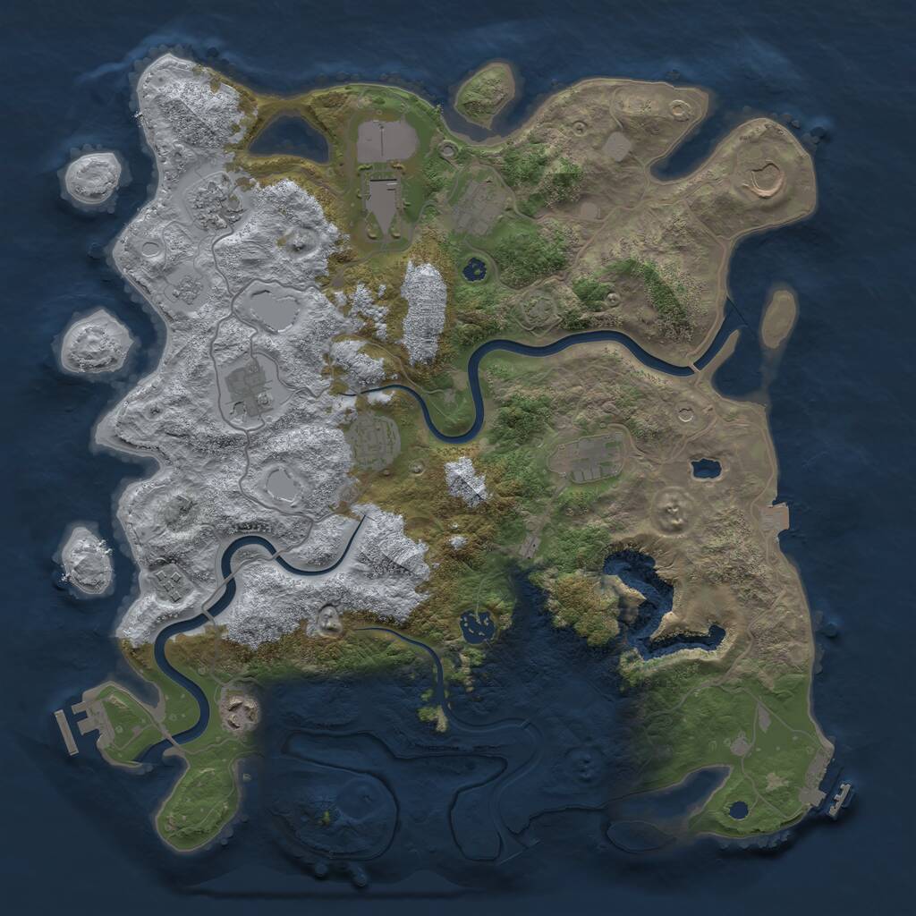 Rust Map: Procedural Map, Size: 4000, Seed: 501342690, 16 Monuments