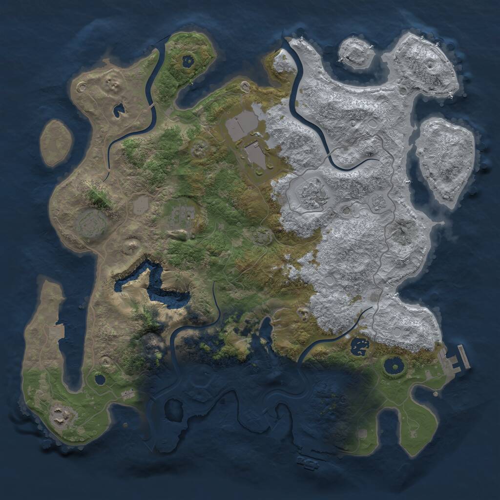 Rust Map: Procedural Map, Size: 4000, Seed: 1915268083, 13 Monuments