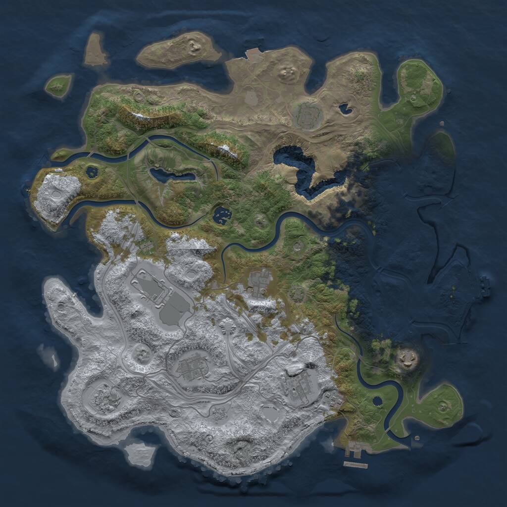 Rust Map: Procedural Map, Size: 4250, Seed: 464734235, 15 Monuments