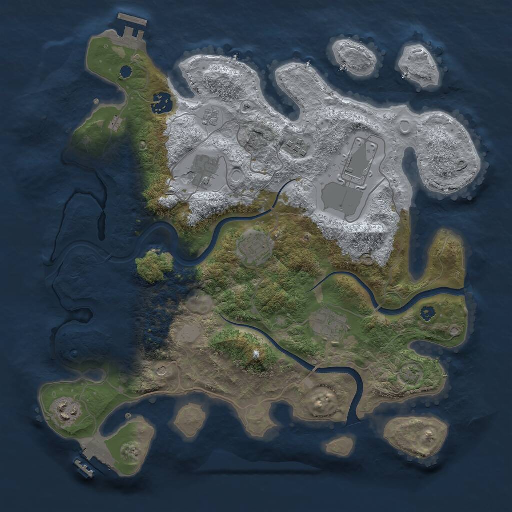 Rust Map: Procedural Map, Size: 3500, Seed: 1891892006, 13 Monuments