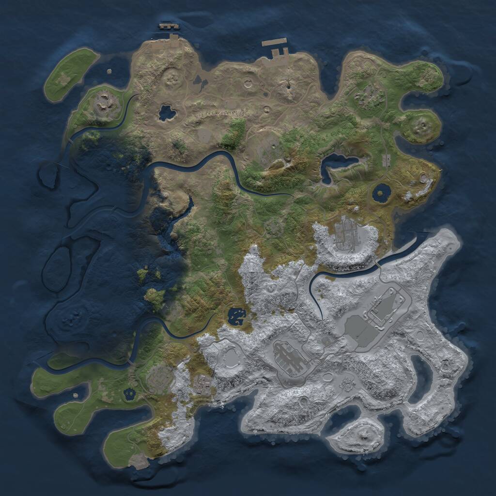 Rust Map: Procedural Map, Size: 4000, Seed: 18298, 15 Monuments